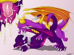 cynder dragon female feral feral_on_feral horn male mythological_creature mythological_scalie mythology scalie sex spyro spyro_the_dragon tagme tail wings