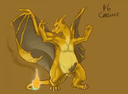 charizard claws color fire front_view male male_only nintendo nude penis pokemon pokemon_(species) psychotropic solo species_name standing tagme tail tail_fire