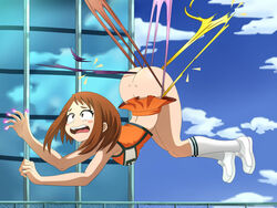 hanging_wedgie master_chimichurri my_hero_academia ochako_uraraka tagme wedgie