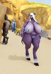 3d bakaras barely_visible_genitalia barely_visible_pussy bbw beach bikini breasts_bigger_than_head chubby draenei female gigantic_breasts glasses goblin hooves huge_ass huge_breasts long_hair massive_breasts milf pubic_hair public selanaar sling_bikini swimwear thick_thighs warcraft white_hair worgen world_of_warcraft