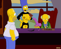 big_breasts cuckold dildo dirtier homer_simpson marge_simpson montgomery_burns pussy the_simpsons