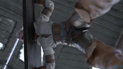 3d bondage cd_projekt_red ciri clothed female legs pillory stocks sus-3d tagme the_witcher_(series) the_witcher_3:_wild_hunt viewed_from_below