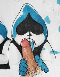 ♠ age_difference bodily_fluids deltarune disembodied_penis drawn fellatio gay genital_fluids genitals glitch_(artist) hi_res human humanoid lancer_(deltarune) licking male mammal oral penile penis penis_lick precum pubes sex solo suit_symbol tongue tongue_out video_games yaoi young younger_male