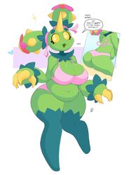 anthro ass big_ass big_breasts bikini breasts chubby chubby_female female flora_fauna heart kilinah mags_(hambor12) maractus nintendo pokémon_(species) pokemon pokemon_focus speech_bubble star_shaped_pupils thick_thighs video_games wide_hips