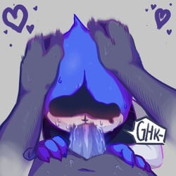 ♠ 1:1 age_difference blush bodily_fluids deltarune ejaculation fellatio forced forced_oral genitals glitch_(artist) hand_on_head heart hi_res humanoid lancer_(deltarune) male male/male navel onomatopoeia oral penile penis rape sex sound_effects speech_bubble suit_symbol sweat tapering_penis tears text video_games young younger_male