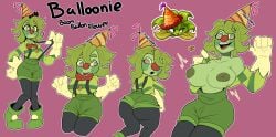 1girls ass breasts clothed clown clown_girl clown_makeup clown_nose female flashing flashing_breasts flower from_behind green_body large_breasts plant plantie plants_vs_zombies rottenpera showing_breasts smile suspenders