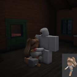 1boy 1girls 3d big_breasts blonde_hair breasts catsulithr34 clothed_female cock_slap penis reference_image roblox roblox_avatar robloxian self_upload tagme