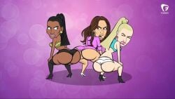 4girls animated animation ass big_ass black_hair blonde_hair blue_eyes bouncing_ass dark_skin fat_ass female green_eyes huge_ass iggy_azalea jennifer_lopez kim_kardashian meme mp4 multiple_girls nicki_minaj satire sound tagme twerking video