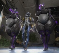 bbw big_ass big_breasts breasts bubble_butt cleavage female huge_ass huge_breasts mag_(warframe) mesa_(warframe) overweight overweight_female qzk_forte thick_thighs warframe wide_hips