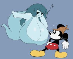 anthro backed_up blue_hair disney ghost heart lustful_gaze mickey_mouse nervous no_legs public_domain spooky's_house_of_jump_scares spooky's_jump_scare_mansion spooky_(shojs) sweating tha_randomu wide_hips