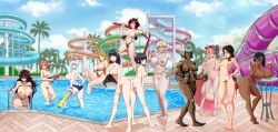 aestheticc-meme blonde_hair burplenurpless ciel_soleil cinder_fall collaboration collaboration_works dark-skinned_female emerald_sustrai female female_only glynda_goodwitch green_hair human icesticker icestickerart khartemis leux_21 milf multiple_girls neo_(rwby) nora_valkyrie orange_hair phloxberry raven_branwen red_eyes ruby_rose rwby saphron_cotta-arc siroapollo water_park waterpark white_hair winter_schnee