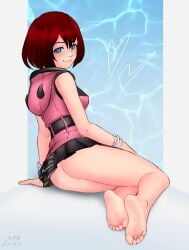 1girls ass barefoot bottomless cabronpr feet kairi kingdom_hearts skirt thighs