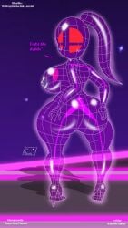 1girls ass big_ass blush blush_lines breasts fat_ass female female_only fighting_wire_frames final_destination humanoid looking_back nintendo nipples no_eyes no_mouth purple_skin shiny_skin sideboob smash_logo solo solo_female super_smash_bros. super_smash_bros._melee superstarplasma wireframe