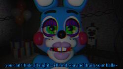 animatronic asking_viewer desperate horny looking_at_viewer looking_for_you male_only pctoaster sissy toy_bonnie_(fnaf) vhs