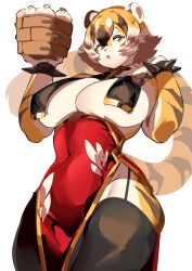 big_breasts breasts cleavage feline female furry huge_breasts mx99926 tagme thick_thighs tiger tiger_girl wide_hips