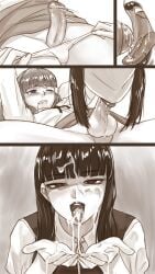 1dickgirl 1girls balls bangs black_hair black_lipstick blowjob blowjob_gesture comic_strip cum_drip cum_in_mouth cum_on_face cum_on_hands dickgirl dickgirl/female dickgirl_on_female dickgirl_penetrating dominant_female dommy_mommy elleciel.eud facial fear_and_hunger fear_and_hunger:_termina fellatio female femdom foreskin futa_sans_pussy goth goth_girl gothic heart-shaped_pupils limited_palette long_hair marina_(fear_and_hunger) oral oral_penetration oral_sex penis pov samarie_(fear_and_hunger) semen semen_in_mouth semen_on_body semen_on_face sex staring_at_viewer yandere