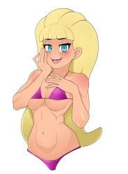 1girls anoneysnufftan bikini blonde_hair blue_eyes bust disney disney_channel female female_only gravity_falls hand_on_cheek hand_on_chest haughty_face long_hair pacifica_northwest seductive seductive_look smile solo swimsuit transparent_background waist_up