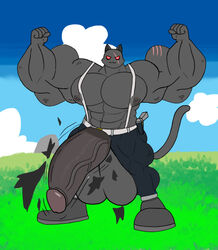 abs anonymous_artist anthro balls belt big_balls big_muscles big_penis bottomwear clothed clothing cloudscape domestic_cat epic_games felid feline felis flexing flexing_bicep footwear fortnite genitals grass growth gun huge_balls huge_cock huge_muscles huge_pecs huge_thighs hyper hyper_genitalia hyper_penis invalid_tag liviuh looking_like_about_to_cum male mammal meowscles_(fortnite) mountain muscle_growth muscular open_bottomwear open_clothing open_pants pants penis plant ranged_weapon red_eyes retracted_foreskin scar scars_all_over shadow_meowscles_(fortnite) shoes sky solo thick_thighs torn_bottomwear torn_clothing torn_pants unknown_artist vein veiny_penis video_games weapon