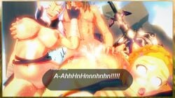 1boy 2girls ahe_gao ahegao_face ass bent_over big_ass big_breasts big_butt blonde_female blonde_hair blush breasts breath_of_the_wild censored censored_penis cum cum_in_pussy cum_inside cum_on_body eyes_rolling_back fucked_silly grabbing_ass grabbing_breasts green_eyes hairband hands_on_ass hands_on_breasts hard_nipples huge_cock huge_cumshot hylian hylian_ears hylian_shield koikatsu light-skinned_female light_skinned_male link long_hair lost_in_pleasure male master_sword nintendo nipples outdoors paya_(the_legend_of_zelda) penetration pointy_ears princess_zelda red_ass red_eyes ryoukai saliva saliva_on_tongue sex sheikah shocked smile sticking_out_tongue sticking_tongue_out sweat text the_legend_of_zelda touching_penis wet_body white_hair wide_eyed zelda_(breath_of_the_wild)