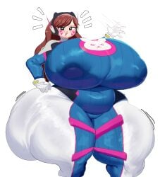 2d 2d_(artwork) ass ass_bigger_than_head breasts chubby d.va dumptruck_ass female hair huge_breasts hyper hyper_ass hyper_breasts motylek overwatch overwatch_2 solo thick_hips thick_legs thick_thighs