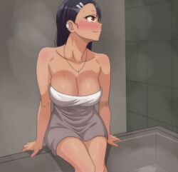bath bathroom bathtub big_breasts hayase_nagatoro long_hair please_don't_bully_me,_nagatoro pose posing satsufumi sfw shower