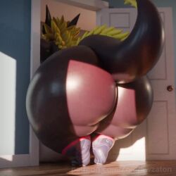 big_ass bubble_butt doorway dragon furry huge_ass hyper_ass stuck stuck_in_door tagme thick_thighs video wide_hips zoidberg656