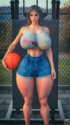 1girls 3d aero3dx artist_name athletic athletic_female basketball basketball_(ball) breasts busty clothed female hips hourglass_figure huge_breasts human large_breasts legs light-skinned_female light_skin lips mirage3dx monica_(aero3dx) original original_character shiny shiny_skin slushe_(website) thick_legs thick_thighs thighs voluptuous waist watermark wide_hips