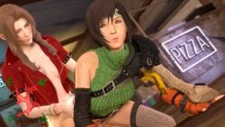 2futa 3d aerith_gainsborough all_fours anal animated ass bent_over big_penis breasts brown_eyes clothed_sex erection final_fantasy final_fantasy_vii final_fantasy_vii_remake futa_on_futa futa_only futanari green_eyes headband huge_balls kunoichi looking_pleasured multiple_girls no_sound penis sex sfmslayer short_hair source_filmmaker square_enix sweaty tagme testicles video yuffie_kisaragi