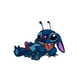 absurd_res alien anatomically_correct anatomically_correct_genitalia anthro disney erection genitals hi_res lilo_and_stitch male male/male penis solo squigsweasel stitch_(lilo_and_stitch)