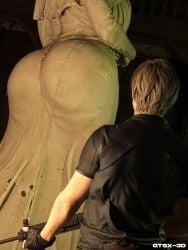 1boy 1girls 3d alcina_dimitrescu ass big_ass capcom female giantess gtsx3d huge_ass larger_female leon_scott_kennedy male resident_evil resident_evil_8:_village size_difference smaller_male