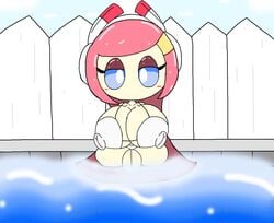 alien alien_girl bikini bimbo eyeshadow gigantic_ass huge_ass kirby_(series) kirby_planet_robobot kirby_star_allies large_breasts long_hair mouthless mouthless_female neptuniaverse pink_hair pool solo susanna_patrya_haltmann susie_(kirby) swimsuit swimwear