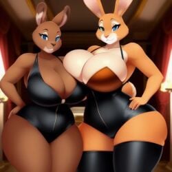 1female 1girl1girl 1girls 2girls ai_generated bbw belly blue_eyes breasts brown_fur bunny_ears bunny_girl bunny_humanoid bunny_tail cleavage fat_ass fat_breasts fat_butt female female female_focus female_only furry furry_female furry_only harengon horn leather leather_clothing massive_ass massive_breasts massive_butt massive_thighs oversized_body rabbit rabbit_ears rabbit_girl rabbit_humanoid rabbit_tail ram_horn scales tan_fur thick_thighs thigh_highs thighhighs