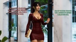 3d 3dx 3dzen big_breasts black_hair cleavage clothed curvaceous curvy_figure dress female slim_waist slut slutty_outfit solo_female wide_hips