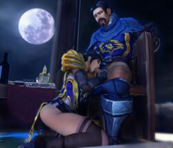 3d alliance_(warcraft) alliance_female alliance_symbol armor armored_female armored_gloves black_hair blowjob chair closed_eyes fellatio female female_soldier hearthstone human human_(warcraft) human_(world_of_warcraft) human_female moon night pleasured_face ratadapter romantic sea sensual shoulder_pads sitting soldier table warcraft world_of_warcraft