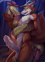 anthro cum disney fox furry furry_only gay hypnosis male male_only nurinaki robin_hood_(disney) sir_hiss snake