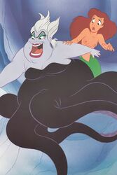 ariel blue_eyes disney merfolk mermaid mermaid_tail nipple nipples pale_skin pink_nipples red_hair sexually_suggestive skinny skinny_waist small_breasts the_little_mermaid thin_waist tiny_breasts tiny_waist ursula ursula_(the_little_mermaid)