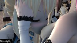 2girls 3d breast_sucking breasts kizuna_ai mirai_akari nobodyrly_(artist) sfm virtual_youtuber yuri