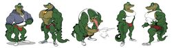 alligator alligatorid analon_(artist) animalympics anthro bodily_fluids bolt_jenkins bulge crocodilian cum genital_fluids genitals hi_res male male_only muscular nude penis reptile scalie solo toomanyboners