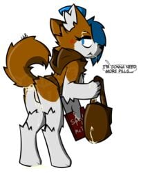 absurd_res after_sex alaskan_malamute alpha_channel anthro backpack belt blue_eyes blue_hair bodily_fluids book breasts brown_body brown_fur canid canine canis cum cum_drip cum_in_ass cum_in_mouth cum_in_pussy cum_inside cum_on_backpack cum_on_book cum_on_breasts cum_on_face cum_on_hand cum_on_tail curled_tail digitigrade domestic_dog dripping female fur genital_fluids genitals grumpy hair hi_res inner_ear_fluff looking_back mammal multicolored_body multicolored_fur nel'i_(wub) nordic_sled_dog presenting presenting_pussy pussy raised_tail scarf signature simple_background solo speech_bubble spitz transparent_background tuft two_tone_body two_tone_fur watermark white_body white_fur wub_(artist)