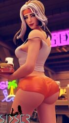 1girls 3d anna_marie ass dat_ass female female_only fortnite fortnite:_battle_royale fully_clothed hooters marvel marvel_comics rogue_(fortnite) rogue_(x-men) sixser solo x-men