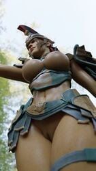 3d 3d_(artwork) abs apex_legends areolae armor bottomless breasts curvaceous curvy haute_hoplite_loba helmet italessio27 loba loba_(apex_legends) low-angle_view narrow_waist nipples pussy skimpy skimpy_clothes thick thick_thighs topless voluptuous wide_hips