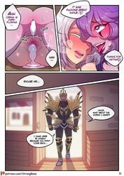 1boy 2girls comic cum_in_pussy english_text incest jarvan_lightshield_iv kayle league_of_legends morgana page_21 strongbana