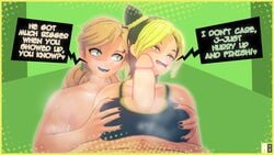 2girls 3d assisted_paizuri big_breasts black_hair breasts father_and_daughter female female_focus grandmother_and_granddaughter green_highlights holly_kujo incest jojo's_bizarre_adventure jolyne_kujo jotaro_kujo koikatsu mother_and_son multiple_girls paizuri rotten_bastard stardust_crusaders stone_ocean tagme