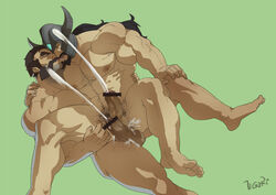 2boys abs after_anal after_sex bar_censor bara beard censored chest_hair completely_nude cum cum_in_ass daddy dilf ejaculation erection facial_hair fake_horns foreskin french_kiss gay heads_together helmet highres horned_helmet horns kissing large_pectorals league_of_legends leg_hair long_hair malcolm_graves male male/male male_focus male_only male_pubic_hair mature_male motion_blur multiple_boys muscular muscular_male navel nipples noses_touching nude pectorals penis projectile_cum pubic_hair saliva saliva_trail short_hair spread_legs stomach thick_thighs thighs tigari tongue tongue_out tryndamere yaoi