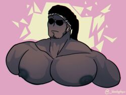 beard big_breasts big_muscles big_nipples breasts madness_combat male male_only marlushii muscle muscles muscular muscular_male pastel sanford sanford_mc