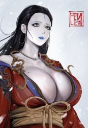 1girls big_breasts black_myth:_wukong busty chinese_mythology cleavage dragon_girl face_markings female huge_breasts journey_to_the_west kang-jin_loong kang-jin_star large_breasts mythology noneline pale-skinned_female pale_skin