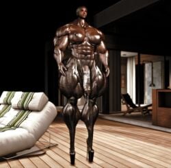 1futa 3d areolae balls big_muscles dark-skinned_futanari dark_skin extreme_muscles futa_only futanari huge_cock human hyper_muscles muscular muscular_female muscular_futanari nipples nude penis pubic_hair second_life self_upload shiny_skin solo standing thesusman thick_thighs