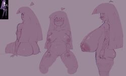 1girls blueruchka doodle female female_only halloween huge_ass huge_breasts lila_(spooky_month) milf sketch small_breasts spooky_month sr_pelo tagme youtube