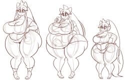 alternate_body_type alternate_breast_size bbw big_breasts breasts cleavage dewwydarts dewwydartz female furry huge_breasts overweight rino_sato thick_thighs wide_hips