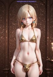 1boy ai_generated balls bikini bulge femboy hips meybekity otoko_no_ko penis trap yaoi